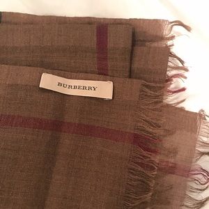 Burberry Lightweight Check Wool and Silk Scarf